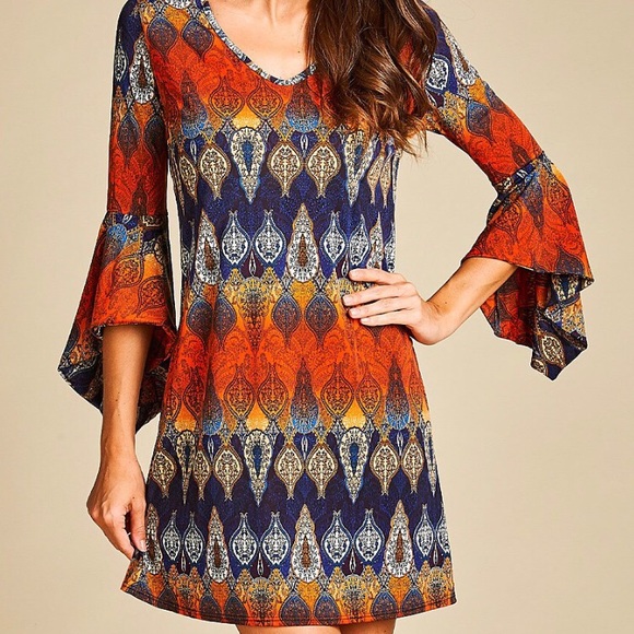 Paolino Tops - 🤪Extreme Sale 🤪Tunic /Dress NavyOrange 🧡NWOT